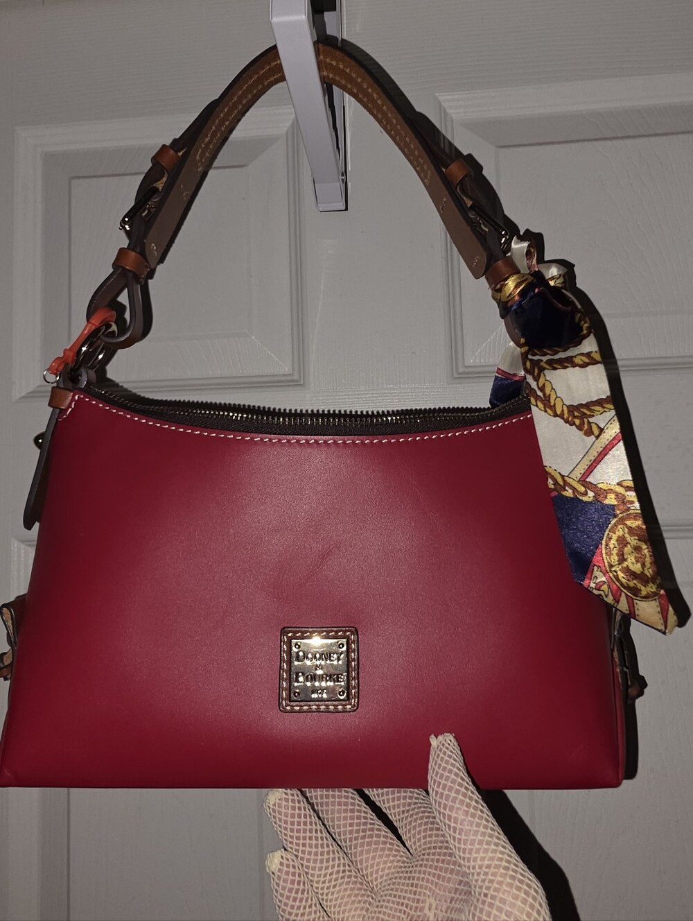 Dooney & Bourke Penrose Red Leather Hobo Bag
